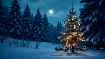 Enchanted Winter Wonderland Christmas Scene wallpaper