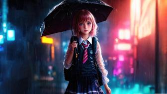 Dreamy City Rainfall Adventure wallpaper