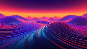 Neon Dunes Glow in Abstract Landscape wallpaper