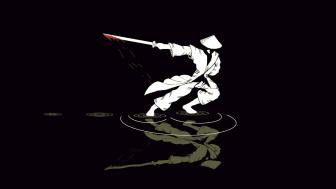 Samurai in Reflection: A Dance of Shadows wallpaper