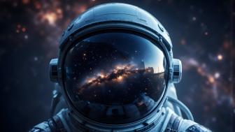 Spaceman's Dream Galactic Reflections in 4K Art wallpaper