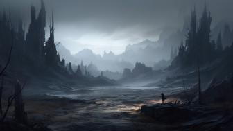 Dystopian Wilderness in Hazy Desolation wallpaper