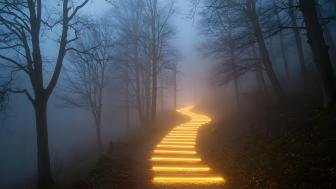 Pathway of Luminescence: The Whispering Fog wallpaper