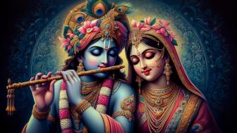 Lord Radha and Goddess Krishna wallpaper