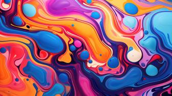 Dynamic Fluid Swirls in Vibrant Hues wallpaper