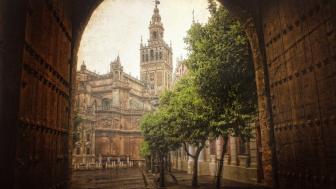 Majestic View of Catedral de Sevilla Entrance wallpaper