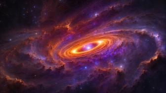 Galactic Vortex Radiance: Celestial Marvels Illuminate Space wallpaper