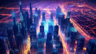 Neon Dreamscape Futuristic City Lights wallpaper