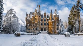 Winter Wonderland Majestic Castle Retreat wallpaper