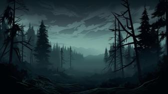 Mystical Woodland Enigma: A Fantasy Forest Scene wallpaper