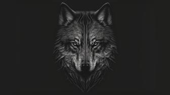 Ethereal Wolf in Monochrome Elegance wallpaper