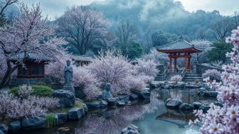 Spring Serenity in a Japanese Zen Garden wallpaper