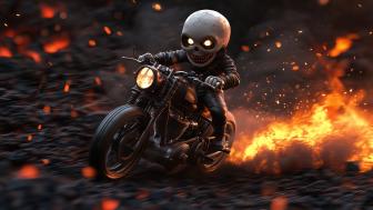 Fiery Skull Ride Adventure wallpaper