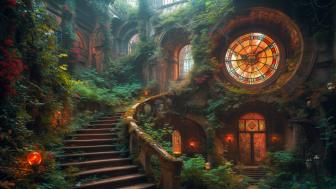 Mystical Enchantment A Stairway to Fantasy Realms wallpaper