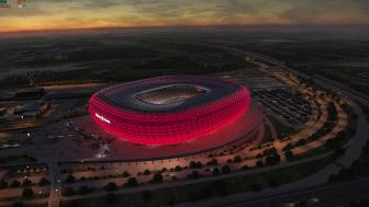 Allianz Arena Illuminated at Dusk in Munich wallpaper