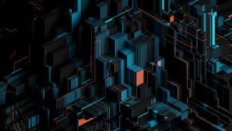 Futuristic Geometric Maze in 3D wallpaper