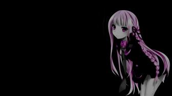 Anime Girl with Striking Pink Hair in Darkness wallpaper