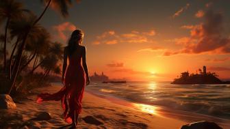 Sunset Serenity by the Sea wallpaper