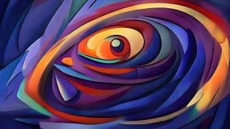 Unblinking Gaze of Colors and Curves wallpaper