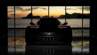 Luxury Sports Car at Sunset: Silhouette Elegance wallpaper