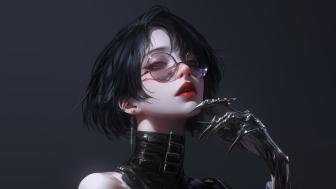 Cyberpunk Vision Metallic Elegance in 4K wallpaper