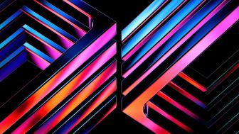 Vibrant Neon Geometric Illusion wallpaper