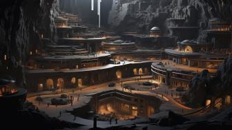 Futuristic Cave Cityscape in Stunning 5K Detail wallpaper