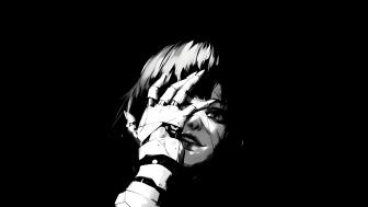 Monochrome Enigma: Dark Anime Mystique wallpaper