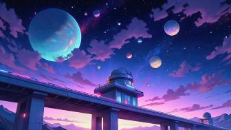 Science Fiction Universe Observatory at Dusk wallpaper