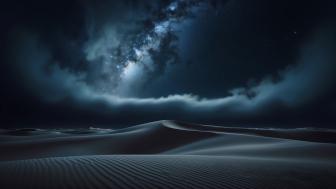 Milky Way Over Serene Desert Dunes wallpaper