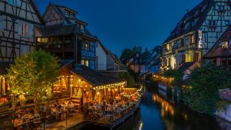 Evening Charm in La Petite Venise Colmar France wallpaper