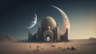 Crescent Dreams Beneath Ancient Moons wallpaper