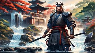 Samurai's Tranquil Strength in an 8K Anime World wallpaper