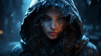 Rainy Night Enchantment: A Portrait in AI Art wallpaper