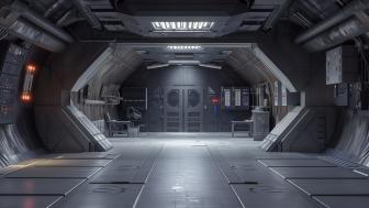 Futuristic Spacecraft Corridor Interior Design wallpaper