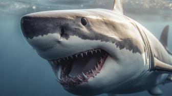 Majestic Shark in Crystal Clear Waters wallpaper