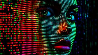 Neon Dreams Futuristic AI Maiden wallpaper