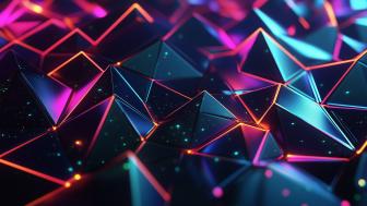 Interwoven Neon Triangles in Light and Shadow wallpaper