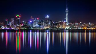 Auckland's Nighttime Splendor from Sky Tower View wallpaper
