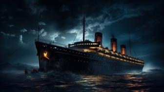 Ocean Liner Illuminates Dusk Horizon wallpaper