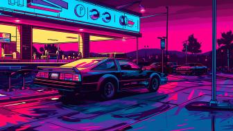 Neon Dreams at the Retro Diner wallpaper