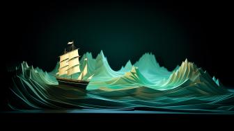 Sailing the Abstract Ocean in 5K wallpaper