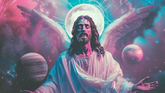 Holy Serenity in Cosmic Glory wallpaper
