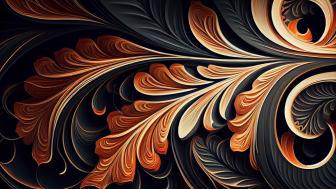 Intricate Swirls of Fiery Elegance in Fractal Design wallpaper