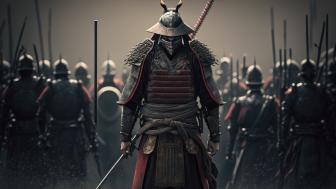Samurai's Silent Resolve in Battle wallpaper