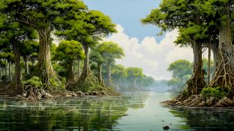 Tranquil Mangrove Fantasy wallpaper