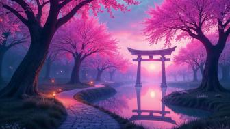 Whispers of Springtime Serenity at Dusk wallpaper