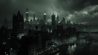 Dark Cityscape: Gotham in Shadows wallpaper