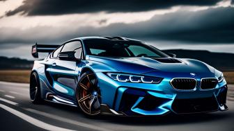 Blue BMW Sports Car on the Open Road wallpaper