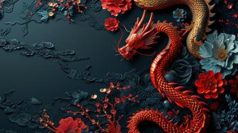 Dragon's Elegance Unleashed in AI Art wallpaper
